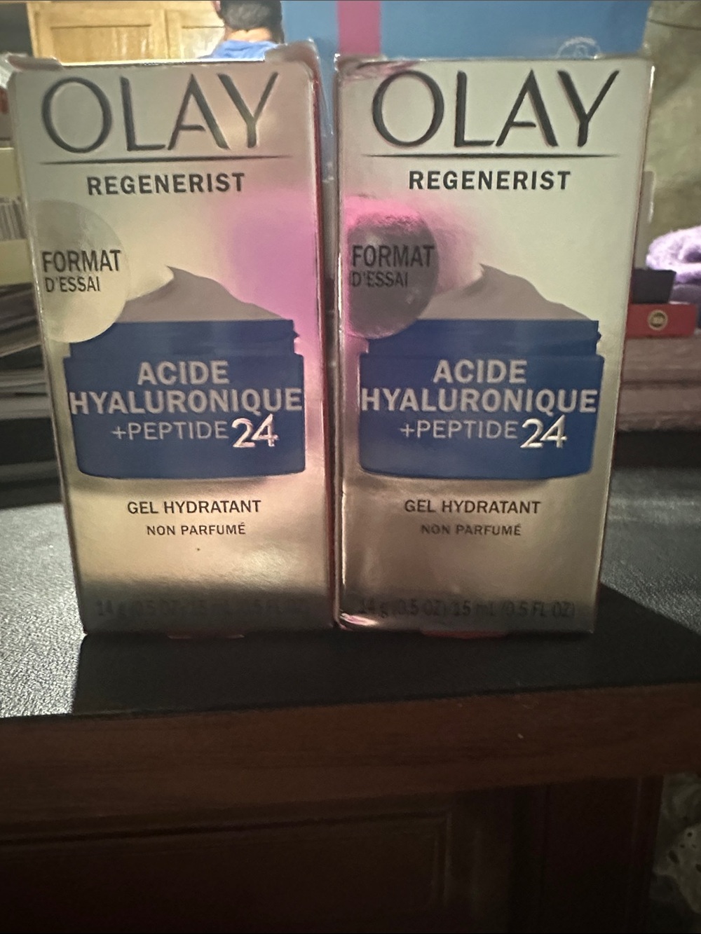 (2) OLAY Regenerist Hyaluronic Acid + Peptide 24 Hydrating Gel - Blue and Silver